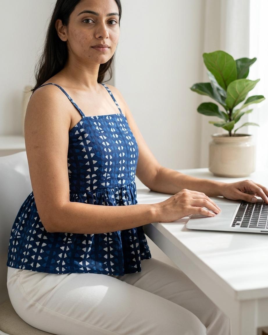Indigo Peplum