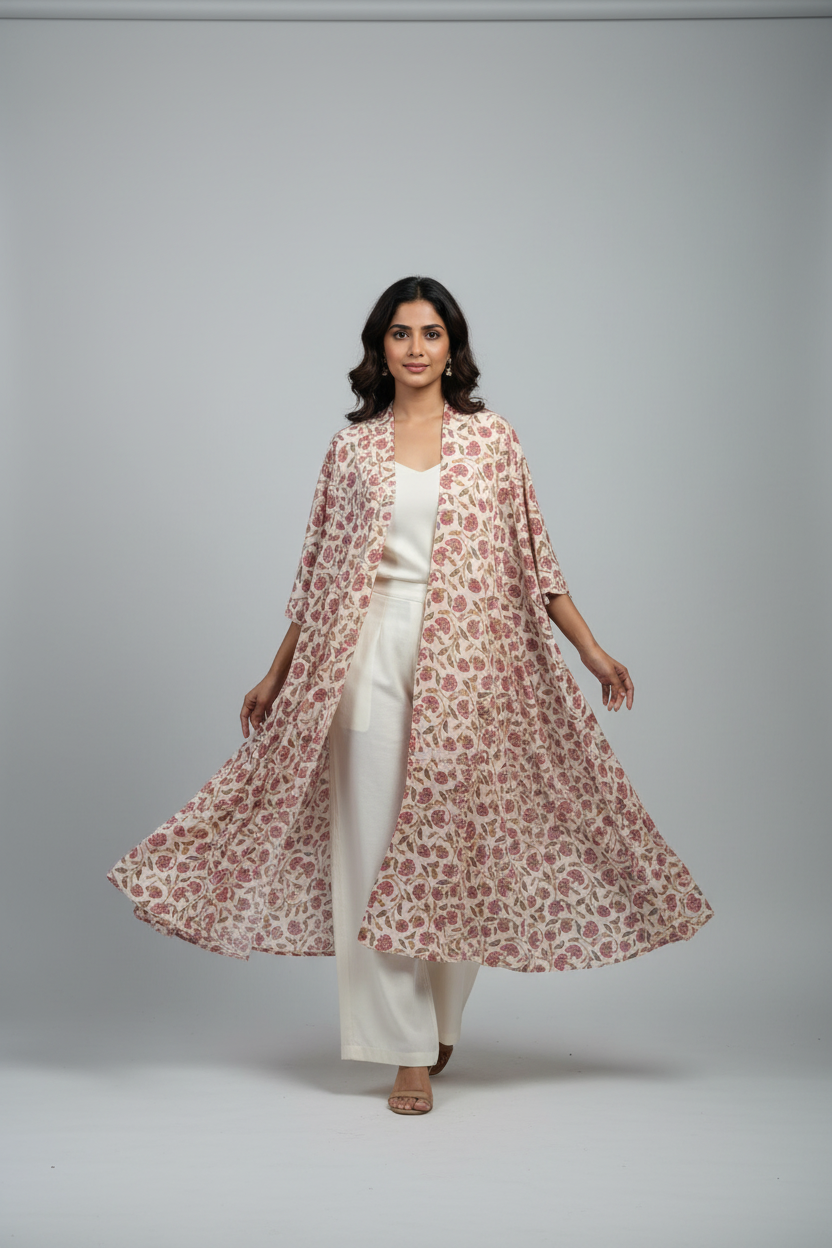 Floral Cape on Model